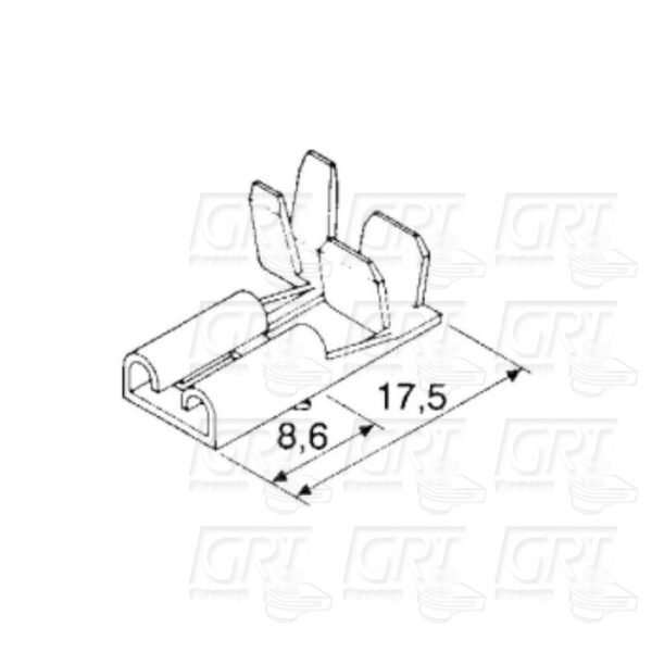 Kablovske papučice, stopice 8.0mm pod uglom od 90 stepeni - Image 2